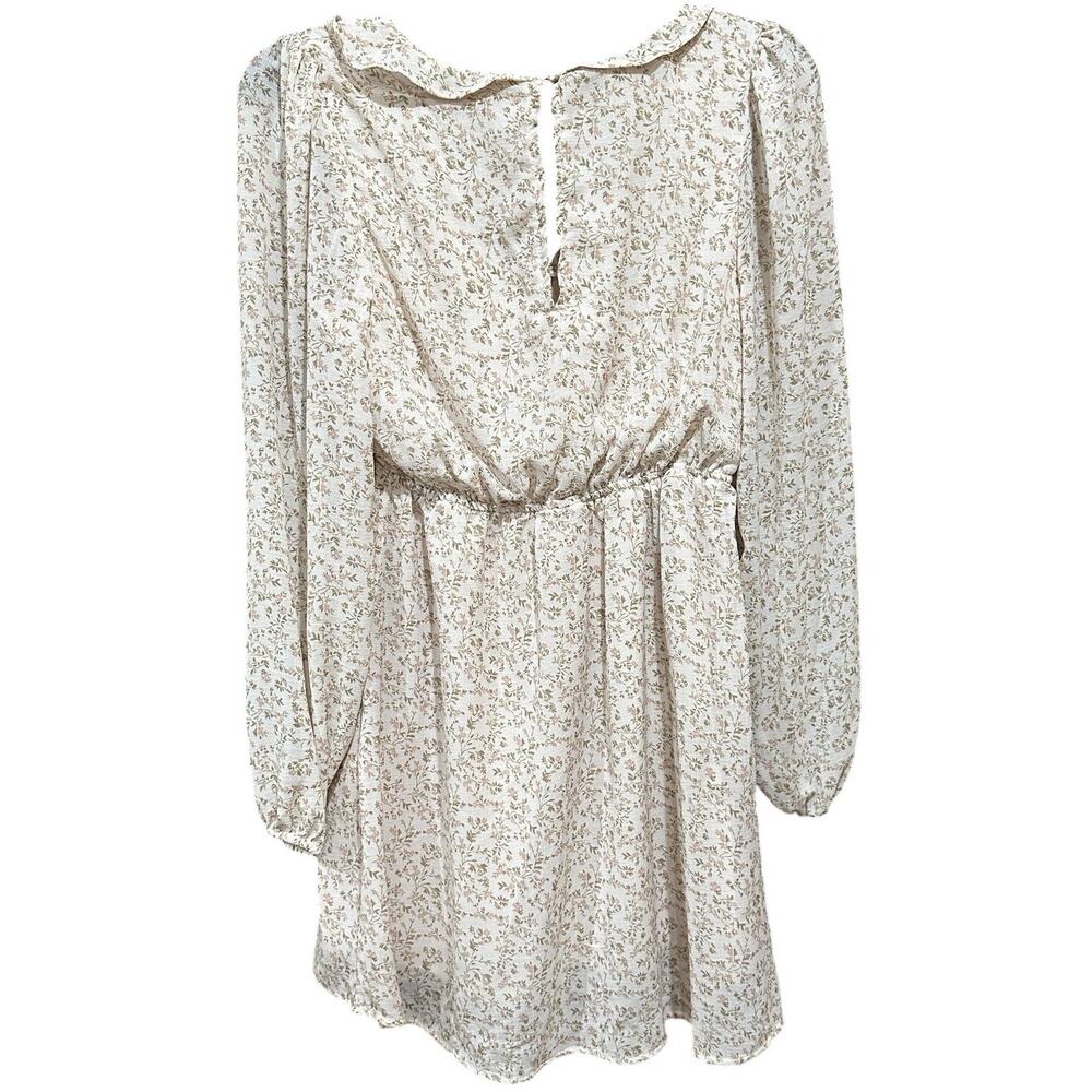 American Eagle Dress XS Pink Floral Long Sleeve Ruffle Mini Cottage Coquette - Picture 3 of 7